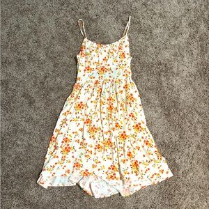 Floral Junior Dress in Cream and Orange